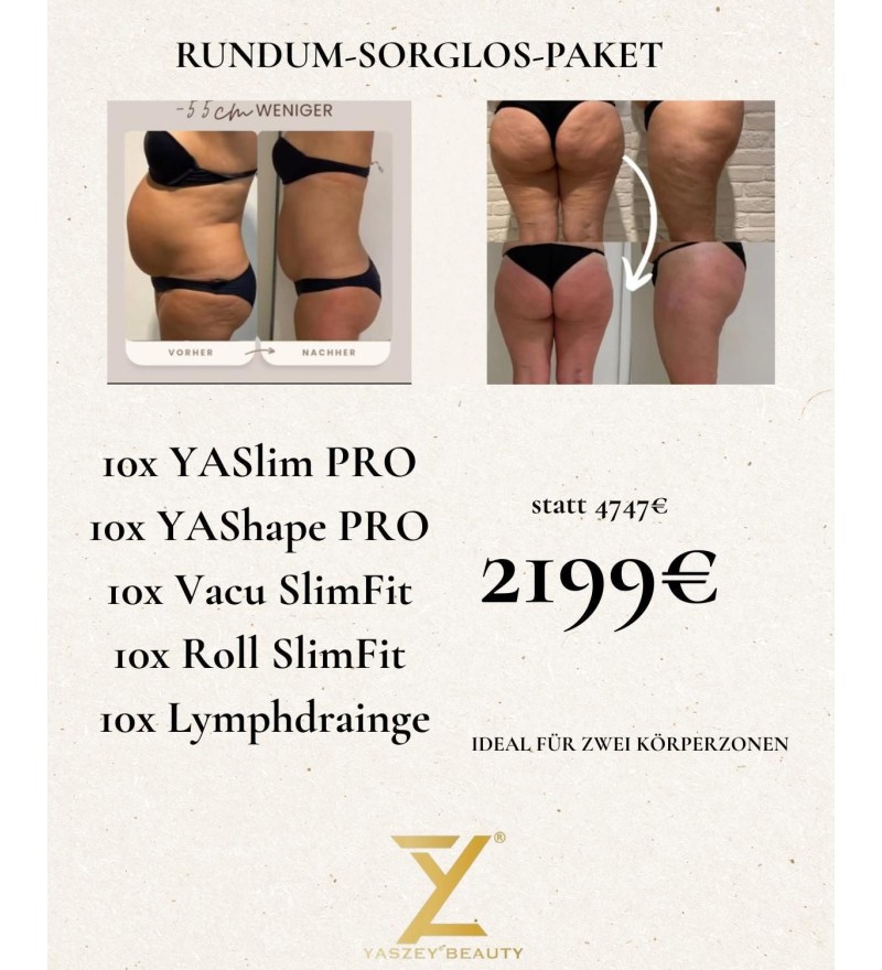 Pakket 7 - All-in Pakket - (10x) YASlim Pro, YAShape Pro, Vacu SlimFit, Roll SlimFit, Lymfedrainage