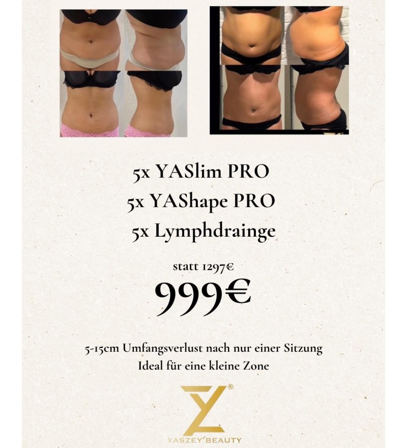 Pakket 1 - Kleine-Zones-Pakket - (5x) YASlim Pro, YAShape Pro, Lymfedrainage